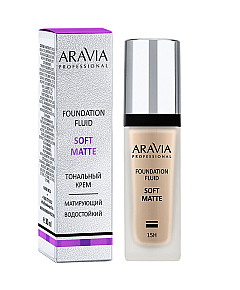 Aravia Professional Soft Matte Foundation 04 - Тональный крем для лица матирующий, тон темно-бежевый 30 мл